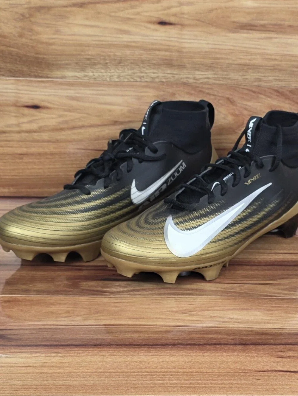 Nike Air Zoom Vapor Pro 1 Football Cleats Black Gold FB3298-003 Mens Sz 12.5 NEW